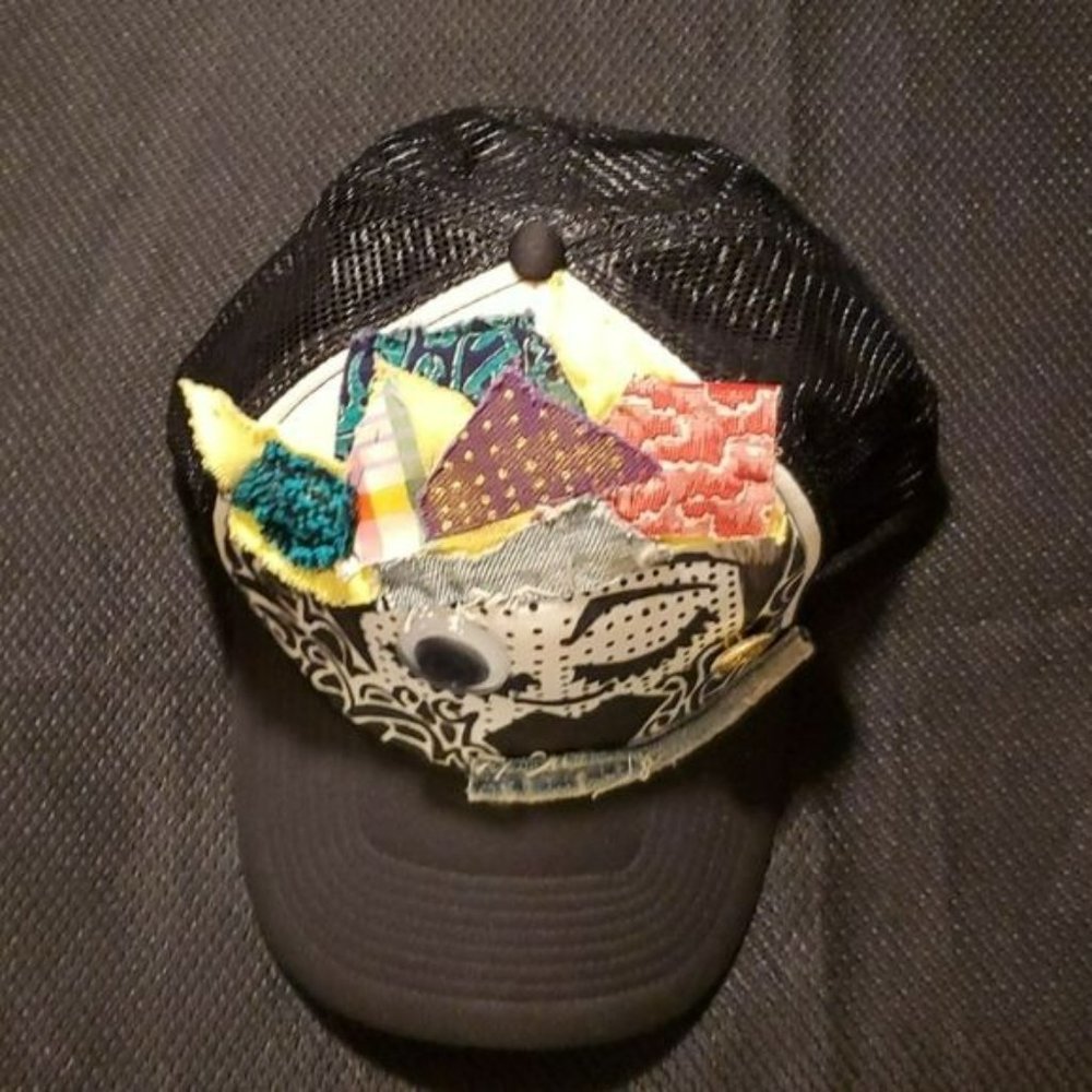 Trucker Hat, Custom Patchwork, Unisex Euc - image 3